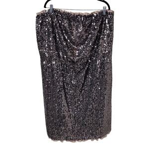 DKNY Sequin Cocktail Sleeveless Dress With Optional Straps Womens Plus 26W NWT